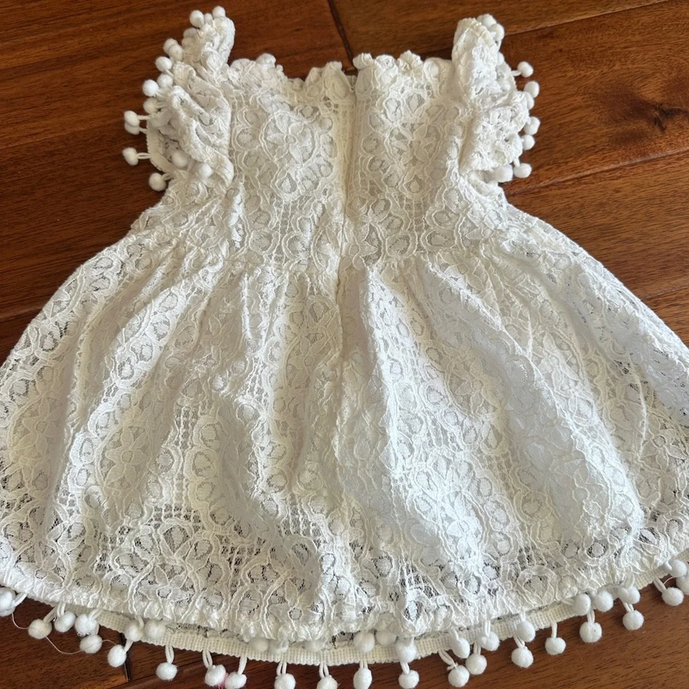 Baby Girl Spring Bundle 3-6M Floral Dress Butterfly Romper White Lace Pom Pom